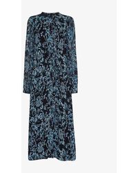 Whistles - Button-fastened Tiger-print Woven Midi Dress - Lyst