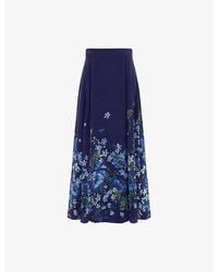 Phase Eight - Maeve Floral-Print Woven Midi Skirt - Lyst