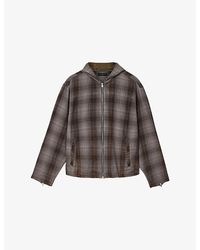 AllSaints - Santo Hooded Checked Cotton Shirt - Lyst