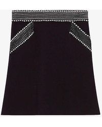 Claudie Pierlot - Mac Contrast-trim Stretch-knit Mini Skirt - Lyst