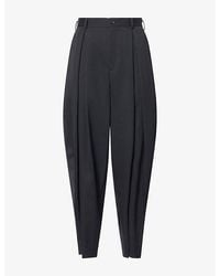 Comme des Garçons - Tapered Pleat Wide-Leg Wool Trousers - Lyst