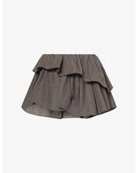 Acne Studios - Ifelpa Ruffle-Trim Wool-Blend Mini Skirt - Lyst