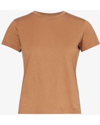 FRAME - Rib-trim Slim-fit Cotton-jersey T-shirt - Lyst