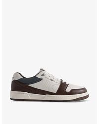 Reiss - Astor Logo-embossed Low-top Leather Trainers - Lyst