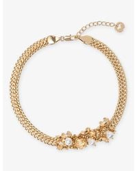 Maje - Pearl-Embellished Wide-Chain Brass Necklace - Lyst