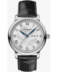 Montblanc - 128686 Star Legacy Day & Date Stainless-steel And Alligator-embossed Leather Automatic Watch - Lyst