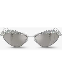 Swarovski - Sk7009 Irregular-frame Gem-embellished Metal Sunglasses - Lyst