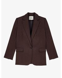 Maje - Rhinestone Woven Suit Jacket - Lyst