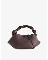Ganni - Bou Mini Grained Faux-Leather Top-Handle Bag - Lyst