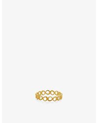 Monica Vinader - Nura Open-shape 18ct -plated Vermeil Sterling-silver Stacking Ring - Lyst