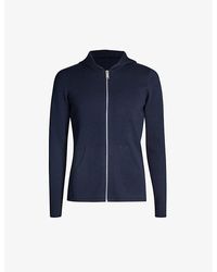 Sandro - Mens Navy Blue Wire Long-sleeved Wool Hoody S - Lyst