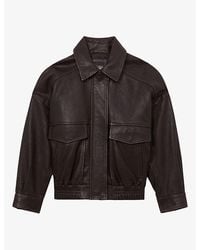 Reiss - Maeve Relaxed-Fit Leather Jacket - Lyst