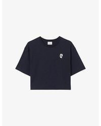 Claudie Pierlot - Brand-Embroidered Short-Sleeved Cotton-Jersey T-Shirt - Lyst