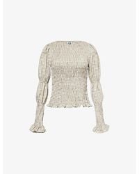 Amy Lynn - Iris Shirred Cotton-Poplin Top - Lyst