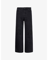 Loewe - Anagram-Embroidered Denim Jeans - Lyst