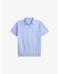 Polo Ralph Lauren - Logo-Embroidered Tipped Zip-Up Cotton Polo Shirt - Lyst