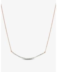Monica Vinader - Riva Wave 18ct Recycled Rose Gold-plated Vermeil Sterling Silver And 0.05ct Round-cut Diamond Necklace - Lyst