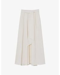 Reiss - Simone Tie-Waist Stretch Cotton-Blend Maxi Skirt - Lyst