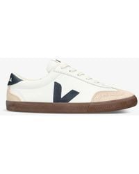 Veja - Volley Logo-embroidered Leather Low-top Trainers - Lyst