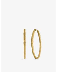 Monica Vinader - Antica Textured Large 18Ct Vermeil Hoop Earrings - Lyst