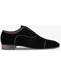 Christian Louboutin - greggyrocks Spike-embellished Velvet Oxford Shoes - Lyst