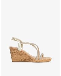 Dune - Kiikii Crystal-Embellished Wedge Sandals - Lyst
