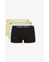 Calvin Klein - Pack Of Three Logo-print Mid-rise Cotton And Recycled-polyester-blend X - Lyst
