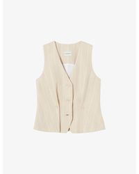 Claudie Pierlot - Sleeveless Linen-Blend Waistcoat - Lyst