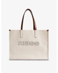 Reiss - Branded Cotton-Blend Tote Bag - Lyst