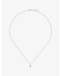 Missoma - Fine March Birthstone 18Ct And Aquamarine Pendant Necklace - Lyst