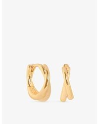 Astrid & Miyu - Illusion Twist 18Ct-Plated Sterling- Huggies - Lyst