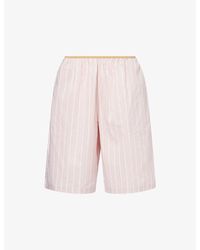 Frankie Shop - Elyn Striped Cotton-Blend Shorts - Lyst