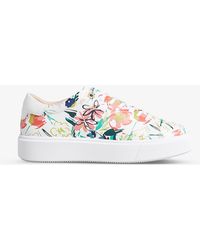 ted baker snake effect leather platform trainers