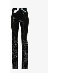 Commando - Flared High-rise Patent Faux-leather Trouser - Lyst