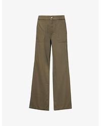 PAIGE - Rumi Wide-Leg Cotton Blend Trousers - Lyst