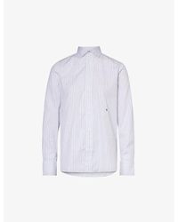 HOMMEGIRLS - Striped Brand-embroidered Cotton-poplin Shirt - Lyst