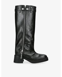 Miista - Izolda Leather Heeled Knee-High Boots - Lyst