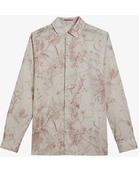 Ted Baker - Floral-print Slim-fit Woven Shirt - Lyst