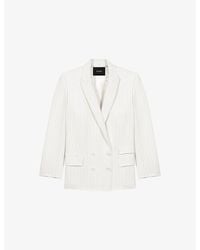 Maje - Relaxed-Fit Double-Breasted Lyocell-Blend Blazer - Lyst