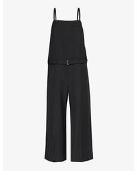 Sacai - Belted Straight-leg Woven Jumpsuit - Lyst