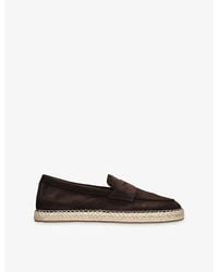 Santoni - Carlo Suede Espadrille Loafers - Lyst