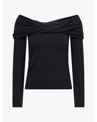 PAIGE - Aaliyah Bardot Stretch-Jersey Top - Lyst