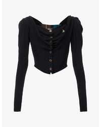 Vivienne Westwood - Bea Corset Cotton-And-Cashmere Cardigan - Lyst