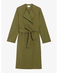 Claudie Pierlot - Belted-waist Long-sleeve Woven Trench Coat - Lyst