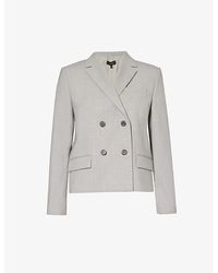 Theory - Boxy Double-breasted Wool-blend Blazer - Lyst