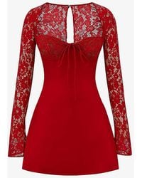 House Of Cb - Jennica Underwired-cup Stretch-lace And Satin Mini Dress - Lyst