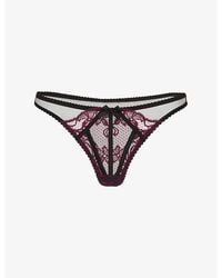 Agent Provocateur - Rozlyn Mesh And Lace Thong - Lyst