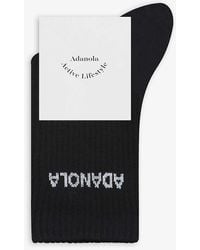 ADANOLA - Logo-print Ribbed Cotton-blend Socks - Lyst