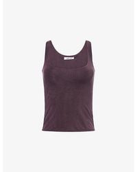 Peachy Den - Kylie Scoop-Neck Stretch-Jersey Top - Lyst