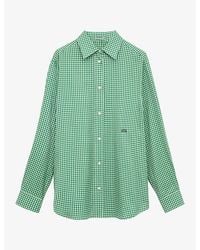 Loewe - Double L Embroidery Check Silk-Twill Shirt - Lyst